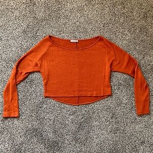 Orange cropped sparkly top - M/L